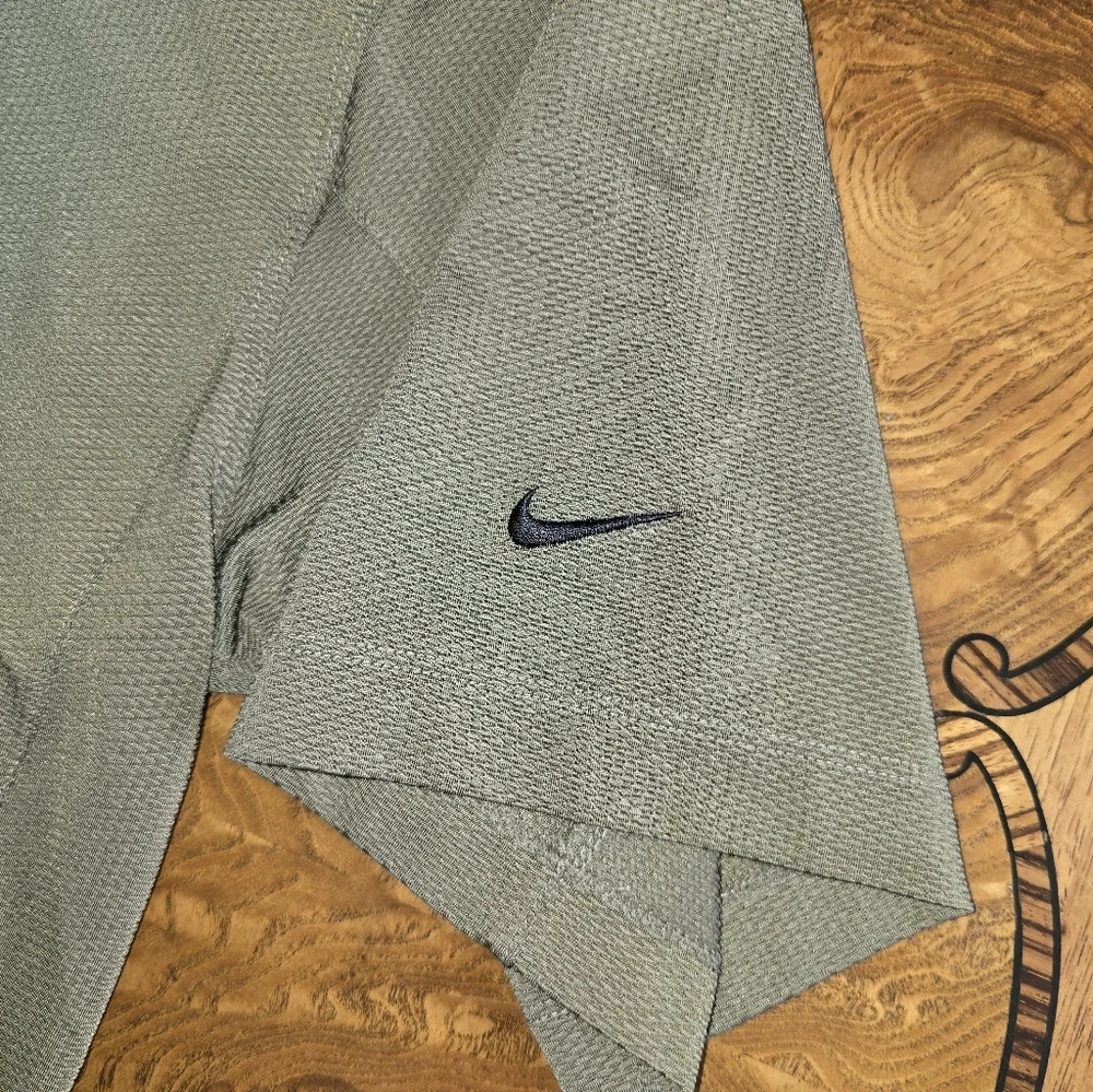 Nike Golf Dri Fit Mens Textured Polo Shirt, Large, Olive Brown, Duro-last Logo